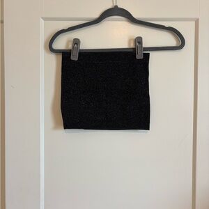 Sparkly Black Strapless Tube Top